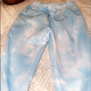 blue tie-dye sweatpants!
